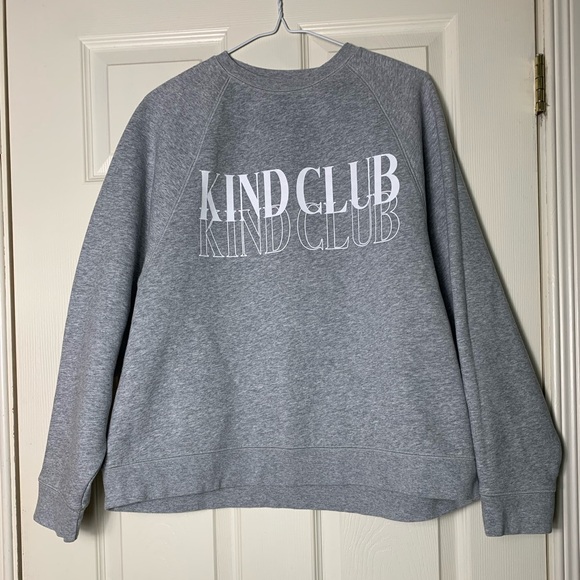 Brunette The Label | Grey Crewneck Oversized Kind Club Graphic Sweater - XS/S - Picture 2 of 5